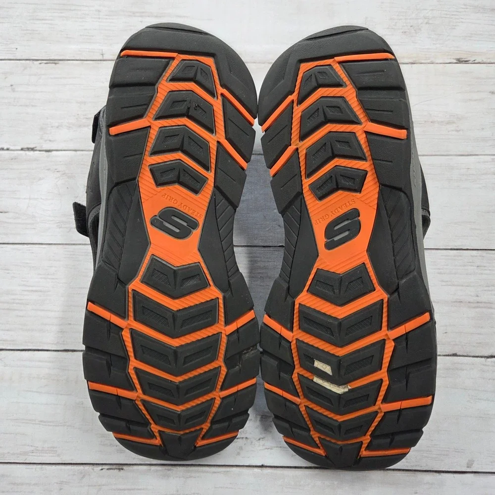Skechers Tresmen Garo Luxe Foam Sandal Mens 12 Black Charcoal Triple Strap‎